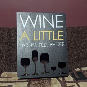 Wine cutout box sign wine a little